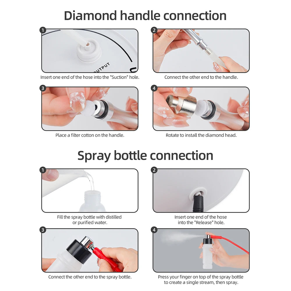 3-in-1 Diamond Facial Device - Microdermabrasion, Blackhead Removal &amp; Hydrating Spray