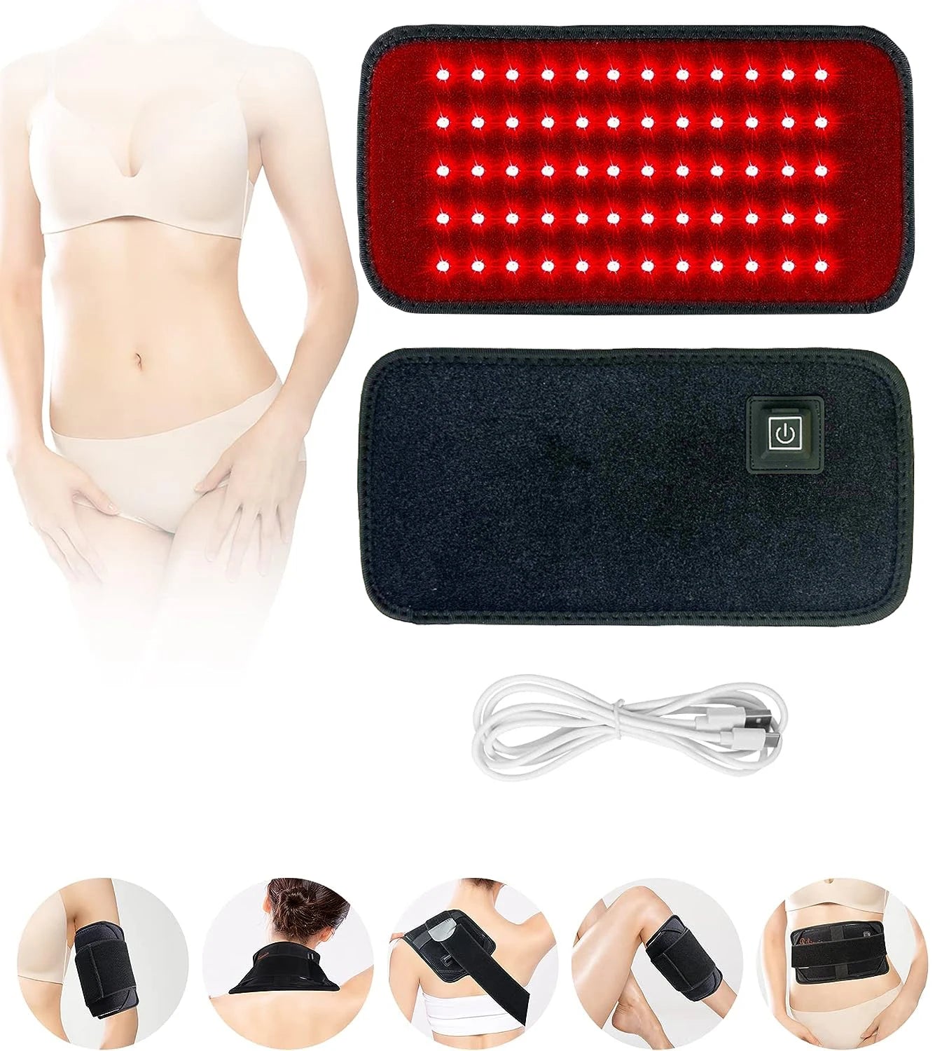 Red &amp; Infrared Light Therapy Wrap - Pain Relief, Skin Rejuvenation, and Body Contouring