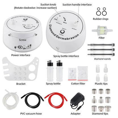 3-in-1 Diamond Facial Device - Microdermabrasion, Blackhead Removal &amp; Hydrating Spray