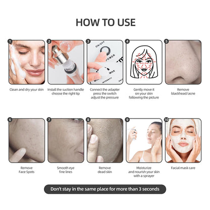 3-in-1 Diamond Facial Device - Microdermabrasion, Blackhead Removal &amp; Hydrating Spray